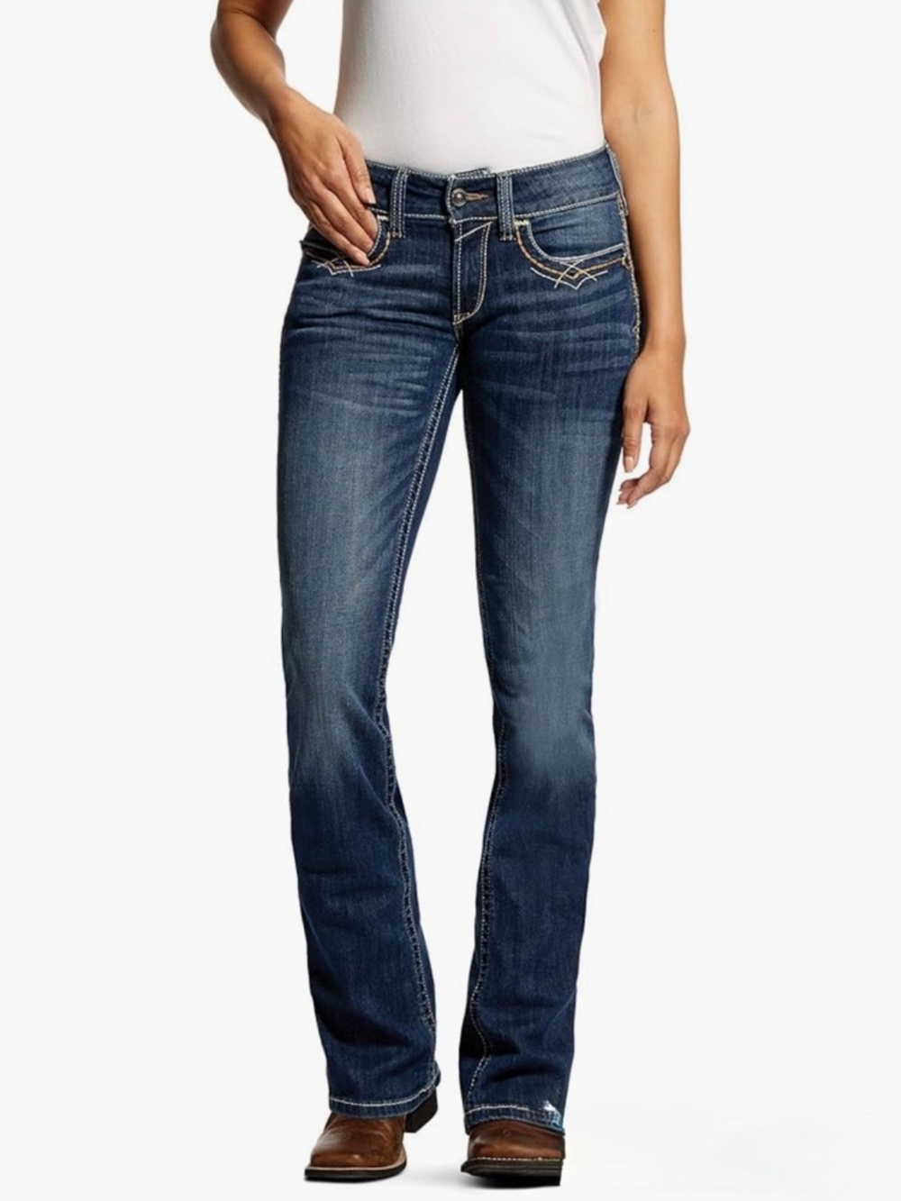 Ariat Womens R.e.a.l. Mid Rise Stretch Entwined Boot Cut 31S